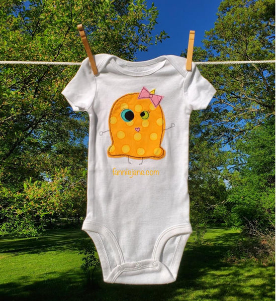 Polka dot monster girl snap bottom t-shirt