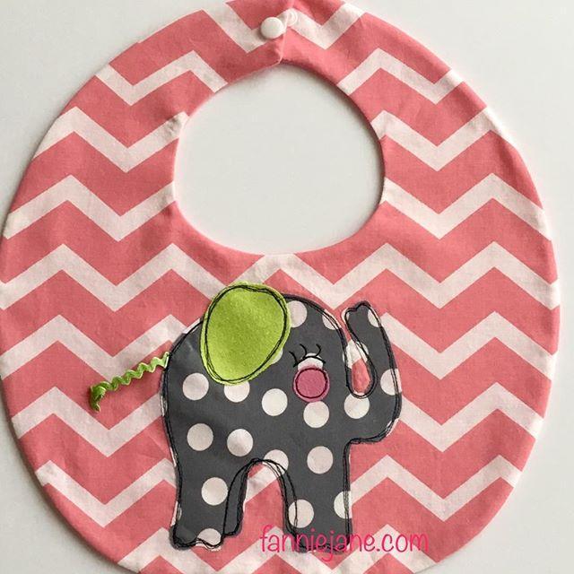 handmade baby girl elephant bib