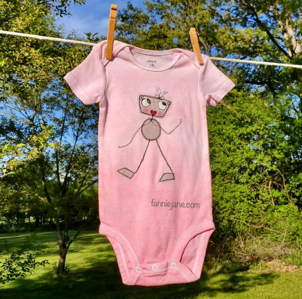 Rosie Robot onesie - ombre dyed in rose pink